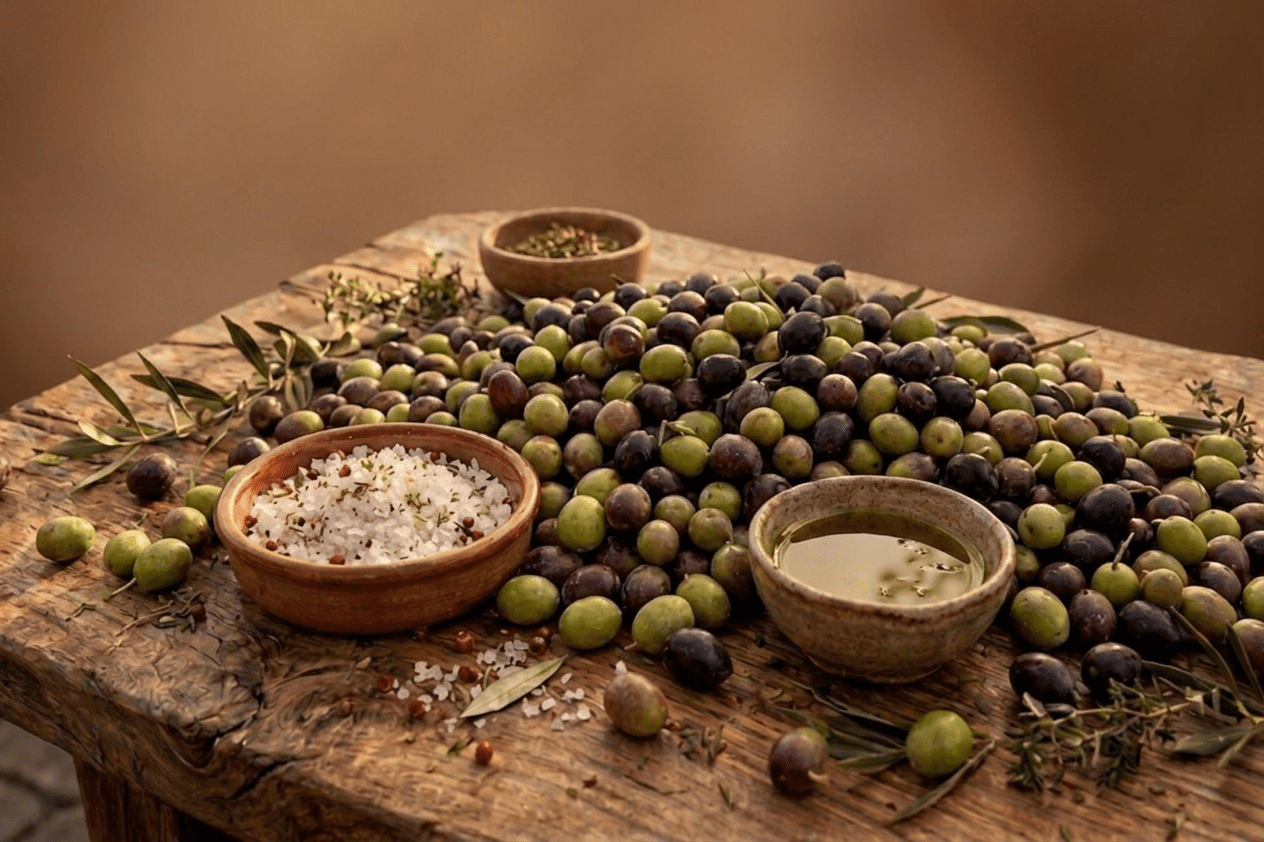 Imagen de aceitunas de variedad arbequina y picual