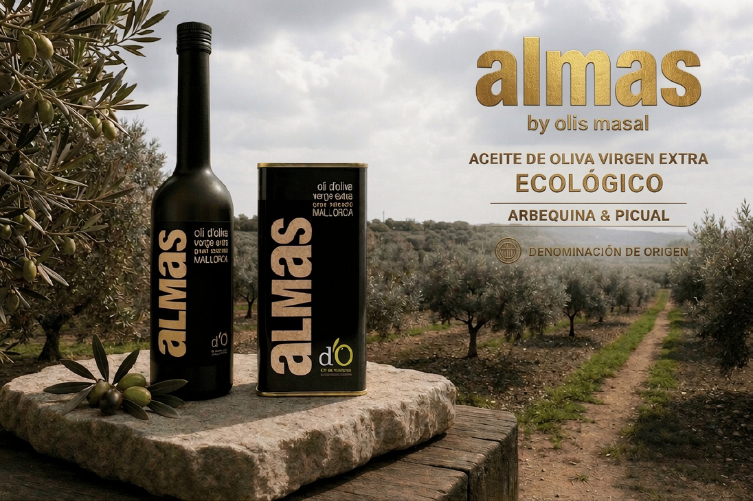 Imagen de botella de aceite de oliva virgen extra bajo marca Almas