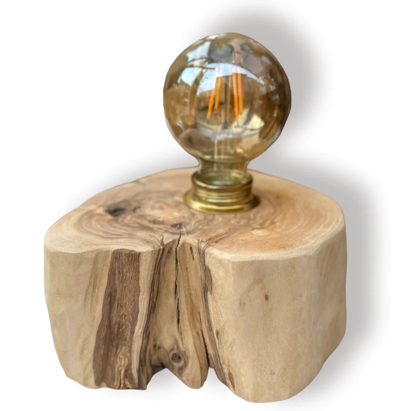 Image of Olive Compact table lamp by Cocó Wood Art