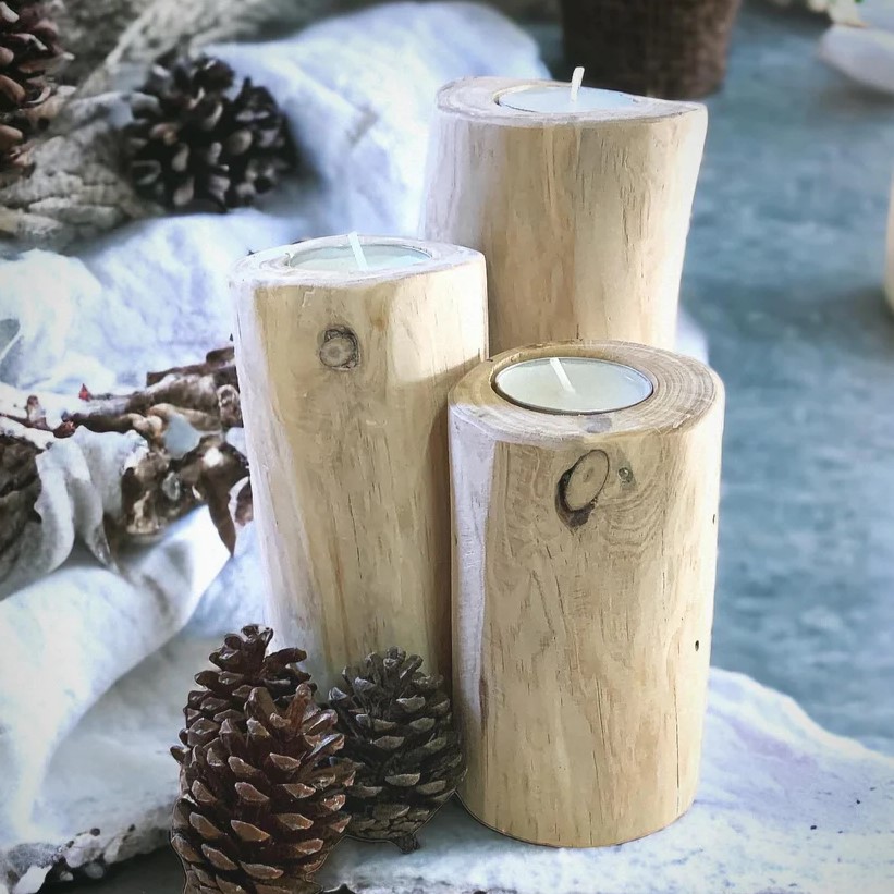 Imagen de Set velas de pino de Cocó Wood Art
