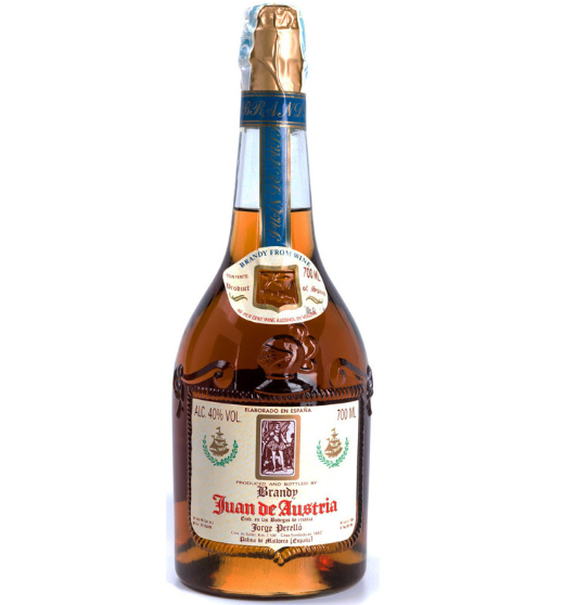 Botella de brandy Juan de Austria 