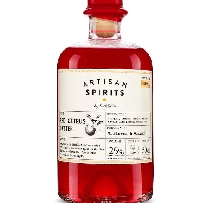 Gin Eva - Bild von Artisan Spirits Red Citrus Bitter Likör 0,5 L 25%vol.