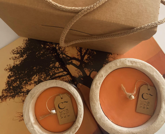 Orange candles together type 6 Isla Candela Candle Studio