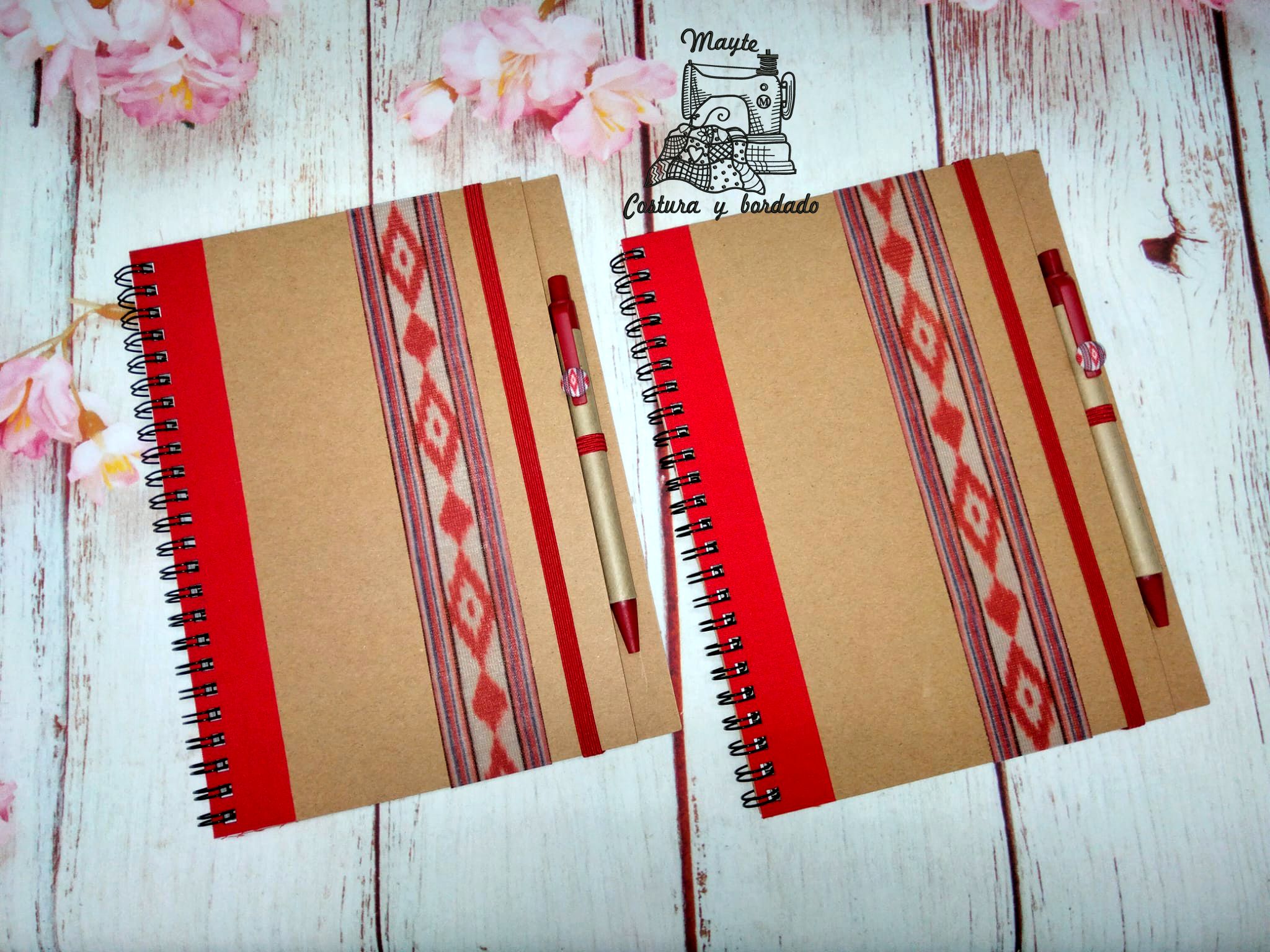 Kraft notebooks and ribbon "fabric of tongues"