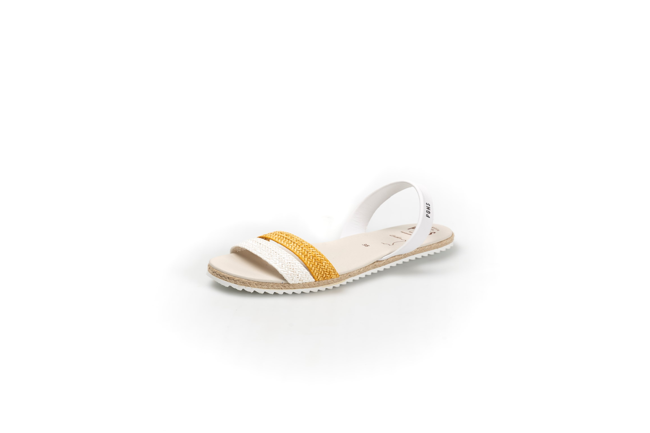 White and yellow menorcan sandals