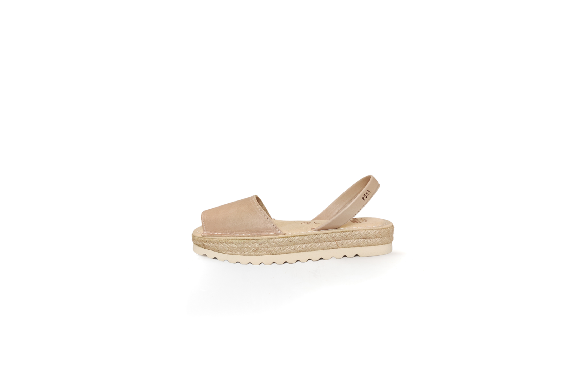 Light brown menorcan sandal, platform
